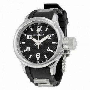 Invicta Russian Diver Black Carbon Fiber Dial Black Polyurethane Men's Watch 17944