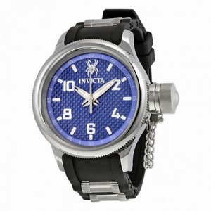 Invicta Russian Diver Blue Glass Fiber Dial Black Polyurethane Men's Watch 17945