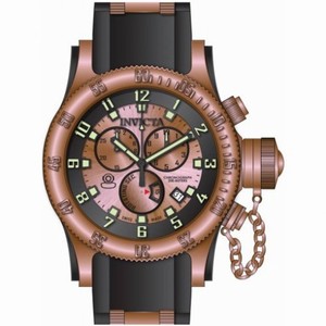 Invicta Russian Diver Chronograph Black and Rose Dial Black Polyurethane Men's Watch 15569