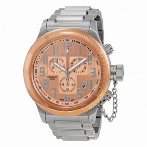 Invicta Russian Diver Chronograph Black Dial 18kt Rose Gold Ion-plated Men's Watch 15557