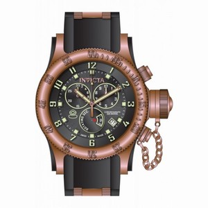 Invicta Russian Diver Chronograph Black Dial Black Polyurethane Men's Watch 15567