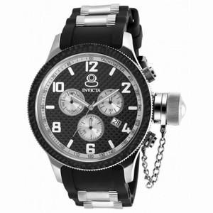 Invicta Russian Diver Chronograph Black Dial Black Polyurethane Stainless Steel Men's Watch 17817