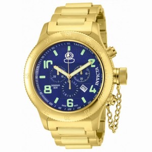 Invicta Russian Diver Chronograph Blue Dial Gold Ion-plated Men's Watch 15474