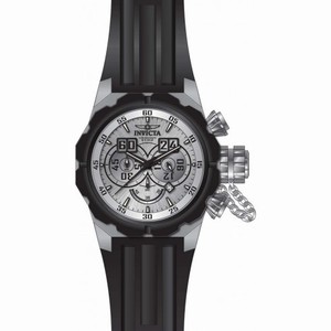 Invicta Russian Diver Chronograph Silver Dial Black Silicone Men's Watch 21677