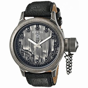 Invicta Russian Diver Matte Black Dial Black Leather Men's 17167