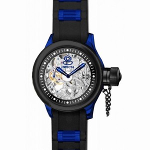 Invicta Russian Diver Mechanical Black Skeleton Dial Black Polyurethane Men's Watch 17268