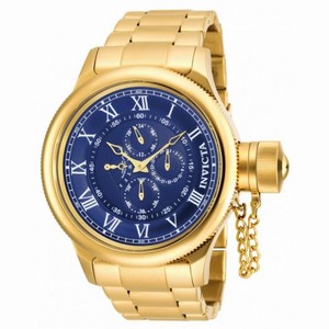 Invicta Russian Diver Multi-Function Blue Dial 18kt Gold-plated Men's Watch 17667