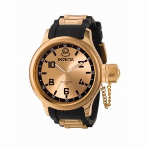 Invicta Russian Diver Pink Gold Dial Black Polyurethane Men's Watch 1439