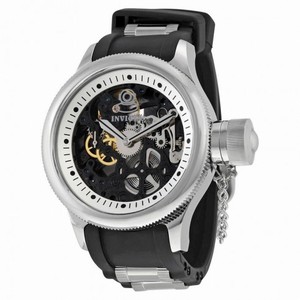 Invicta Russion Diver Black Skeleton Dial Black Polyurethane Men's Watch 17263