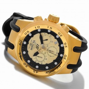 Invicta S1 Aviation Chronograph Black and Gold Dial Black Rubber Men's Watch 1511