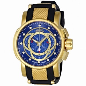 Invicta S1 Chronograph Blue Dial Black Leather Men's Watch 0897