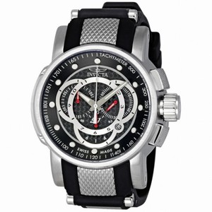 Invicta S1 Black Dial Chronograph Tachymeter Black Rubber Strap Men's Watch 0893
