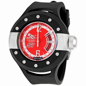Invicta S1 Collection Rally GMT Red Dial Black Rubber Men's Watch 6844
