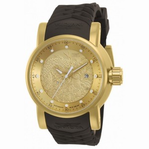 Invicta S1 Rally Automatic Gold Dial Brown Leather Men's Watch 12790