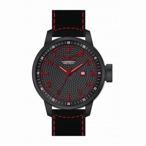 Invicta S1 Rally Black Dial Black Leather Men's Watch 19614