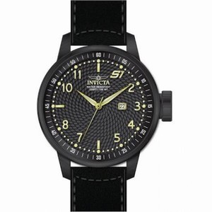 Invicta S1 Rally Black Dial Black Leather Men's Watch 19618