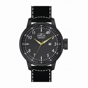 Invicta S1 Rally Black Dial Black Leather Men's Watch 19619