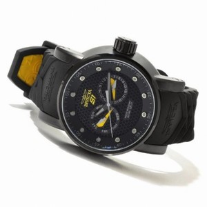 Invicta S1 Rally Black Dial Yellow Accent Black Rubber Men's Watch 12789