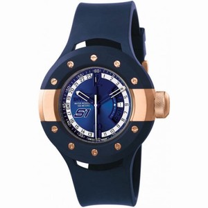 Invicta S1 Rally Blue Dial Rose Gold-Tone and Blue Rubber Men's Watch 11978