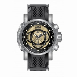 Invicta S1 Rally Chronograph Black and Gold Carbon Fiber Dial Stainless Steel and Black Polyurethane Men's Watch 19321