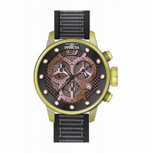 Invicta S1 Rally Chronograph Black and Rose Dial Black Nylon Men's Watch