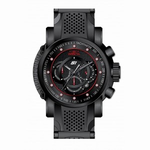 Invicta S1 Rally Chronograph Black Carbon Fiber Dial Black Ion-plated and Black Polyurethane Men's Watch 19323