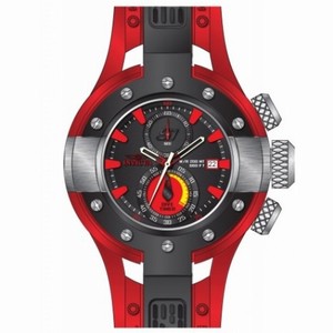 Invicta S1 Rally Chronograph Black Dial Black and Red Polyurethane Rubber Men's Watch 13066
