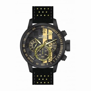 Invicta S1 Rally Chronograph Black Dial Black and Yellow Leather Men's Watch 19289