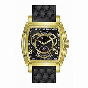 Invicta S1 Rally  Chronograph Black Dial Black Leather Men's Watch 15796