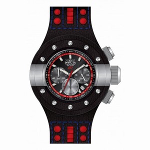 Invicta S1 Rally Chronograph Black Dial Black Leather Men's Watch 19174