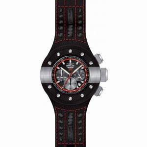 Invicta S1 Rally Chronograph Black Dial Black Leather Men's Watch 19175