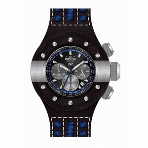 Invicta S1 Rally Chronograph Black Dial Black Leather Men's Watch 19176