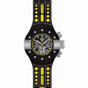 Invicta S1 Rally Chronograph Black Dial Black Leather Men's Watch 19177