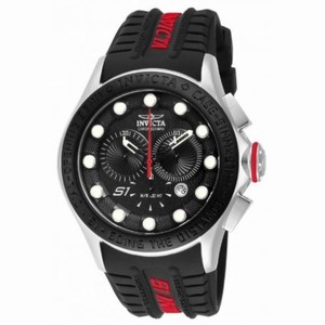 Invicta S1 Rally Chronograph Black Dial Black Polyurethane Men's Watch 10837
