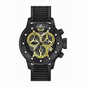 Invicta S1 Rally Chronograph Black Dial Black Polyurethane Men's Watch 19624