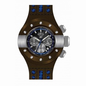 Invicta S1 Rally Chronograph Black Dial Brown Leather Men's Watch 19179