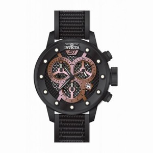 Invicta S1 Rally Chronograph Black Open Dial Black Polyurethane Men's Watch 19625