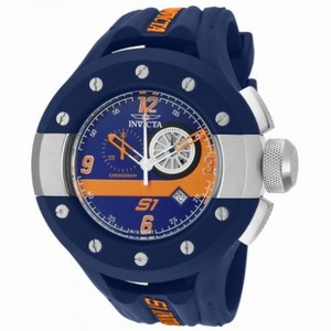Invicta S1 Rally Chronograph Blue Dial Blue PVD Polyurethane Men's Watch 11124