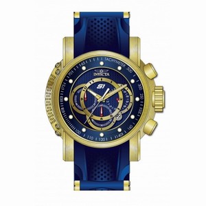 Invicta S1 Rally Chronograph Blue Dial Blue Silicone Gold-plated Men's Watch 19330