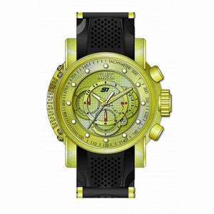 Invicta S1 Rally Chronograph Gold Carbon Fiber Dial Gold-plated and Black Polyurethane Men's Watch 19326