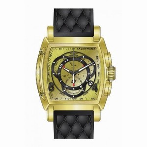 Invicta S1 Rally Chronograph Gold Dial Black Dial Black Leather Men's Watch 15794