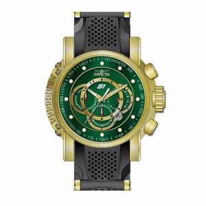 Invicta S1 Rally Chronograph Gold Dial Black Silicone Gold-plated Men's Watch 19329