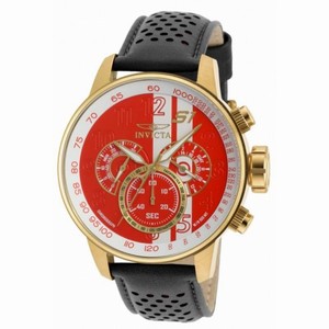 Invicta S1 Rally Chronograph Orange and White Dial Black Leather Men's Watch 19907