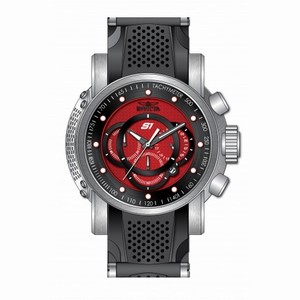 Invicta S1 Rally Chronograph Red and Black Carbon Fiber Dial Stainless Steel and Black Polyurethane Men's Watch 19319