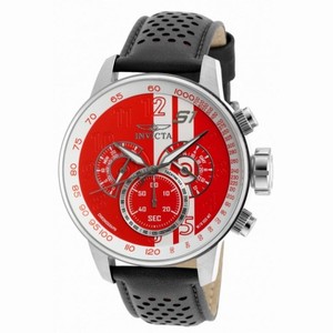 Invicta S1 Rally Red Dial Chronograph Black Leather Men's Watch 19900