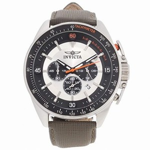 Invicta S1 Rally Chronograph Silver and Black Dial Grey Leather Men's Watch 15907