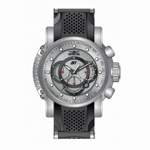 Invicta S1 Rally Chronograph Silver Carbon Fiber Dial Stainless Steel and Black Polyurethane Men's Watch 19318