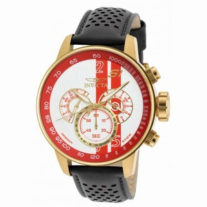 Invicta S1 Rally Chronograph White and Orange Dial Black Leather Men's Watch 19906