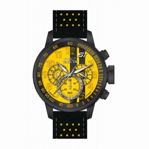 Invicta S1 Rally Chronograph Yellow and Black Dial Black and Yellow Leather Men's Watch 19292