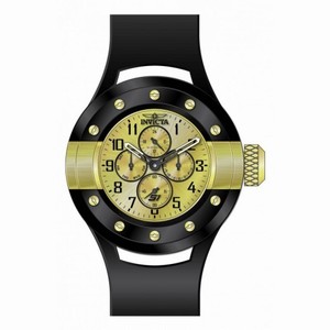 Invicta S1 Rally Multi-Function Gold Dial Black Rubber Men's Watch 17391